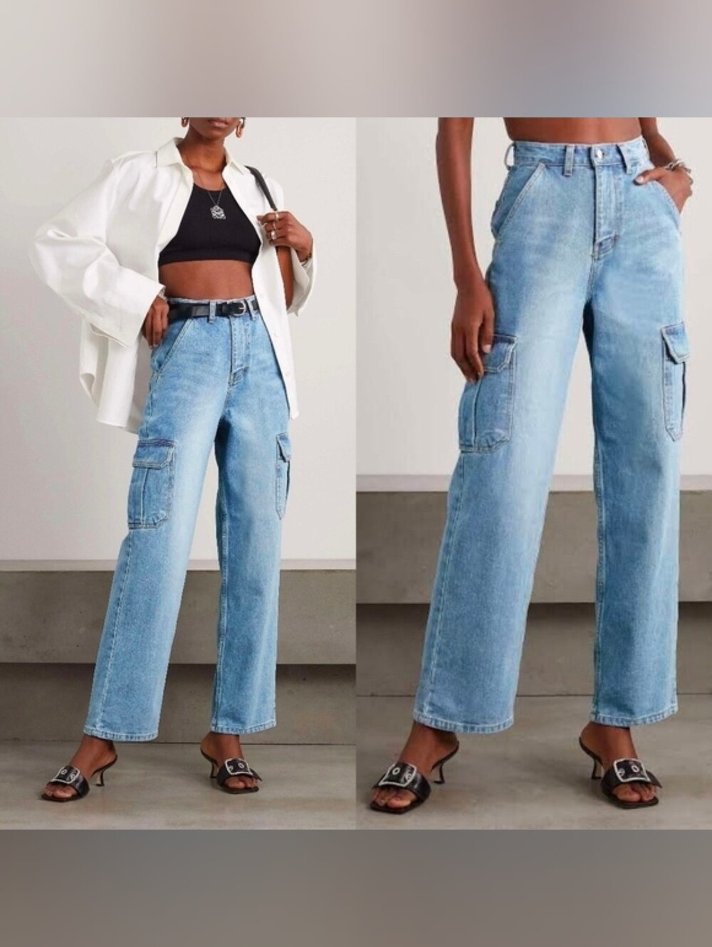 Frankie Shop Kai High Rise Wide Leg Jeans